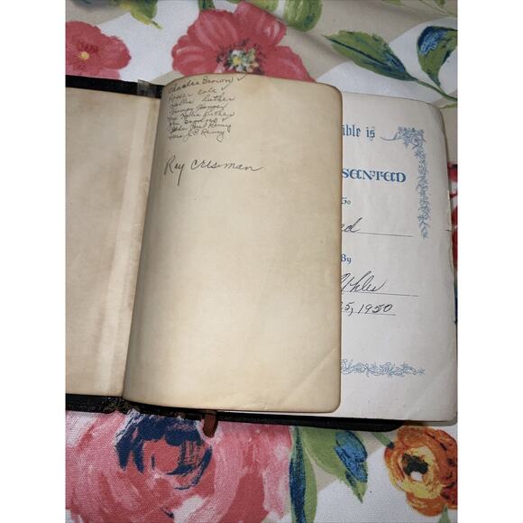 Genuine Morocco Leather Bible NEEDS RESTORATION Bad Condition Red Letter Edition - Picture 6 of 16